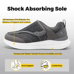 Fitville Men'S Diabetic Shoes Casual Orthopedics Extra Wide Feet Swollen Slip-On Shoes For Elderly Foot Pain Relief Neuropathy