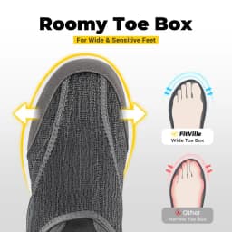 Fitville Men'S Diabetic Shoes Casual Orthopedics Extra Wide Feet Swollen Slip-On Shoes For Elderly Foot Pain Relief Neuropathy