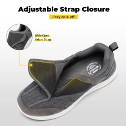 Fitville Men'S Diabetic Shoes Casual Orthopedics Extra Wide Feet Swollen Slip-On Shoes For Elderly Foot Pain Relief Neuropathy
