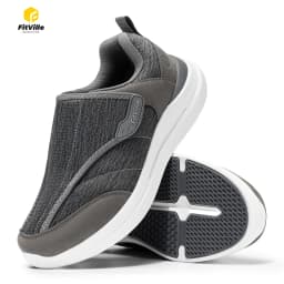 Fitville Men'S Diabetic Shoes Casual Orthopedics Extra Wide Feet Swollen Slip-On Shoes For Elderly Foot Pain Relief Neuropathy