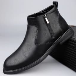 CLOHOO Handmade Men's Boots Business Casual Cowhide High-Top Chelsea Boots Zipper Men's Shoes Leather Ankle Boots