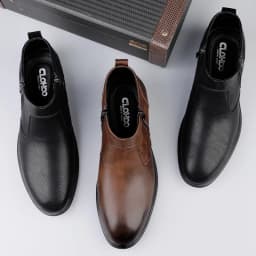 CLOHOO Handmade Men's Boots Business Casual Cowhide High-Top Chelsea Boots Zipper Men's Shoes Leather Ankle Boots