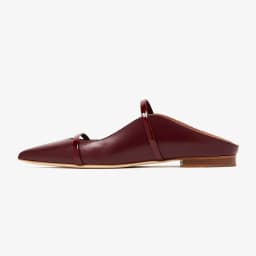 Arden Furtado Summer Burgundy One-word Band Mules Pointed Toe Shallow Pull-on Mixed Colors Fashion Flats Slippers