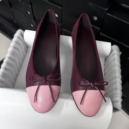 Spring Women's Leather Flat Bow Ballet Flats - Women's Comfortable and Elegant Slender-Feet Single Shoes