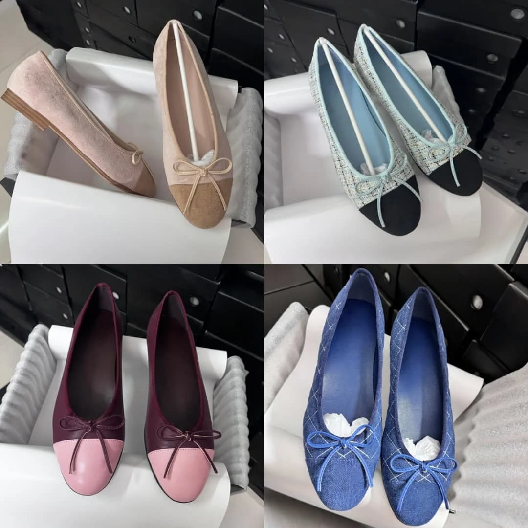 Spring Women's Leather Flat Bow Ballet Flats - Women's Comfortable and Elegant Slender-Feet Single Shoes