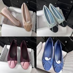 Spring Women's Leather Flat Bow Ballet Flats - Women's Comfortable and Elegant Slender-Feet Single Shoes