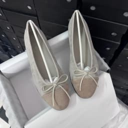 Spring Women's Leather Flat Bow Ballet Flats - Women's Comfortable and Elegant Slender-Feet Single Shoes