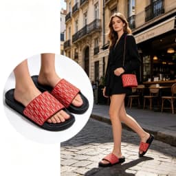 CHHC Female Flip Flops Letter Printing Multi Scene Silicone Beach Slippers Waterproof Summer Outdoor Sandals