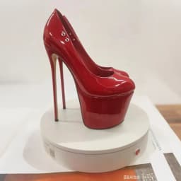 SDTRFT Red Pink Pumps Ladies Platform Shoes Woman 22cm Thin Heels Nighclub Wedding Dance Round Toe Patent Leather Stilettos