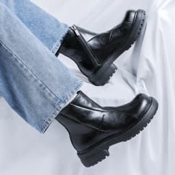 big size mens casual hip hop rock chelsea boots designer genuine leather shoes cowboy platform boot cool autumn winter botas man