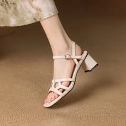 MORAZORA Size 34-42 New Genuine Leather Sandals Women Shoes Chunky High Heels Sandals Summer Office Dress Shoes