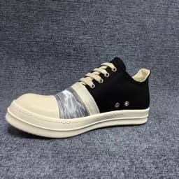 Men's Shoes Black Canvas Low-Top Shoe With Silver Pleated Fabric Classic Design Women's Sneakers High Quality Flat Sneaker