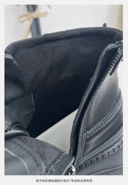 2025 Women's Black Skull Decorative Gothic Tide Genuine Leather Shoes 9cm Thick-soled Lace-Up Short Boots