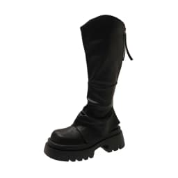 Thick soled long tube boots 2025 new autumn and winter high tube boots V-mouth pants boots stack boots knight boots