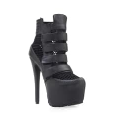 Platform Net Shinback Leather Ankle Boots Sexy Pointed Toe Thin Heel Hook New Arrival Autumm/Winter Modern Boots