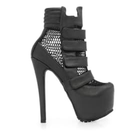 Platform Net Shinback Leather Ankle Boots Sexy Pointed Toe Thin Heel Hook New Arrival Autumm/Winter Modern Boots