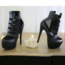 Platform Net Shinback Leather Ankle Boots Sexy Pointed Toe Thin Heel Hook New Arrival Autumm/Winter Modern Boots