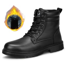 Men Leather Boots Warm Winter Boots Safety Shoes Men Waterproof Work Boots Puncture-Proof Indestructible Shoes Security Boots