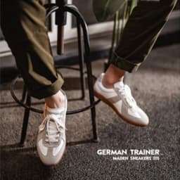Maden Vintage Patchwork German Trainer Sneakers Unisex Summer Sports Casual Shoes Split Leather Lace-up Outdoor Flat Shoes