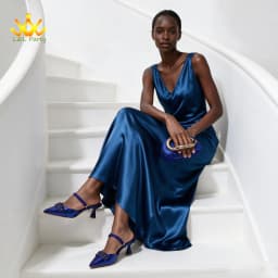 2026 Autumn New Arrivals Royal Blue Color Shoes and Bag Set Special Design Fashion for Wedding Party