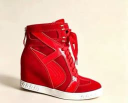 Two-Tone Snake Print Wedge High Top Sneakers Women Genuine Leather Lace Up Hidden Wedge Ankle Boots Platform Casual Shoes Lady