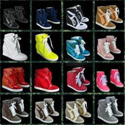 Two-Tone Snake Print Wedge High Top Sneakers Women Genuine Leather Lace Up Hidden Wedge Ankle Boots Platform Casual Shoes Lady