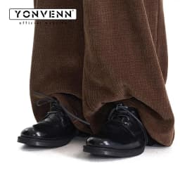 Black whole shoe washed cowhide round toe handmade derby leather shoes men's thick soled casual formal commuting