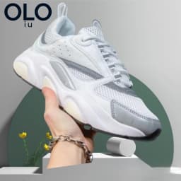 Black Iridescent Reflective Mesh Dad Shoes Thick Sole Shock Absorb Night Glow Casual Sneakers Unisex
