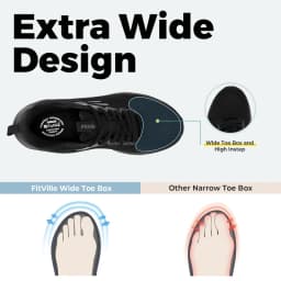 FitVille Men's Wide Sport Running Sneakers, Breathable Lightweight Athletic Training Footwear Suitable for Swollen Feet