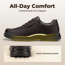 FitVille Men's Dress Shoes Wide Toe Casual Oxford Shoes for Men Walking Business Sneakers Arch Support Comfortable Lightweight