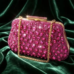 2026 Chic Fuchsia Peep Toe Heels with Sparkling Diamond Accents - Italian Designed Matching Pump and Bag Set for Stunning Party