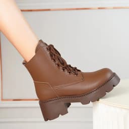 FENXINA 2027 New Narture Wool Warm Winter Boots Zipper Lace Up Platform Snow Boots Square Heels Ladies Real Leather Ankle Boots