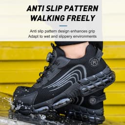 Durable Men's Safety Shoes Fashion Men's Work Boots Anti Smash Piercing Resistant Factory Outdoor Comfort Footwear For Men