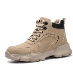 Durable Men's Safety Shoes Fashion Men's Work Boots Anti Smash Piercing Resistant Factory Outdoor Comfort Footwear For Men