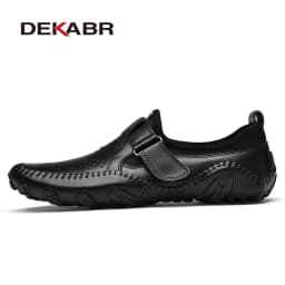 DEKABR Fashion Loafer Shoes Men Genuine Leather Soft Comfy Slip-on Moccasins Handmade Man Casual Shoes Drive Walk Luxury Leisure