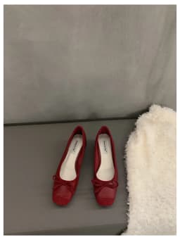French Square Toe Bow Flats Shoes 2023 New Autumn Shallow Fairy All-match Gentle Office Dress Low Heels Pumps Female Ballerina