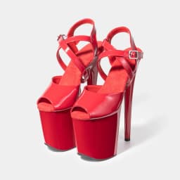 New Popular Sexy Cross Straps 20cm 8' Nude Patent Fashion Platform High Heels Sandals Pole Dance Shoes