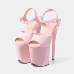 New Popular Sexy Cross Straps 20cm 8' Nude Patent Fashion Platform High Heels Sandals Pole Dance Shoes