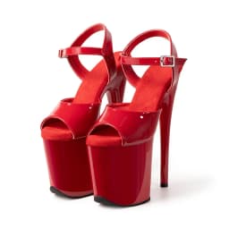 New Popular Sexy Cross Straps 20cm 8' Nude Patent Fashion Platform High Heels Sandals Pole Dance Shoes