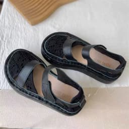 Careaymade-Genuine Leather wider toe women's shoes,handmade thick soled cake mesh surface summer casual breathable women sandals
