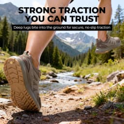 Fittington Men's Wide Hiking Shoes For Men Outdoor Walking Trekking Trails Shoes Non-slip Sports Sneakers With Arch Support