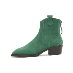 New Trend 2026 Spring Autumn Cow Suede Women Western Boots Black Brown Khaki Chocolate Green Burgundy Pointed Toe Ankle Boots