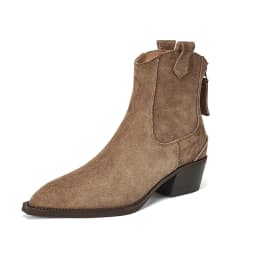 New Trend 2026 Spring Autumn Cow Suede Women Western Boots Black Brown Khaki Chocolate Green Burgundy Pointed Toe Ankle Boots
