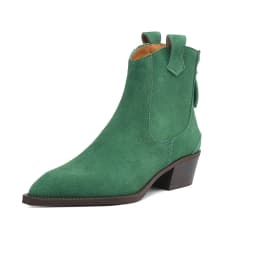 New Trend 2026 Spring Autumn Cow Suede Women Western Boots Black Brown Khaki Chocolate Green Burgundy Pointed Toe Ankle Boots