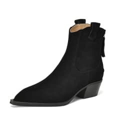 New Trend 2026 Spring Autumn Cow Suede Women Western Boots Black Brown Khaki Chocolate Green Burgundy Pointed Toe Ankle Boots