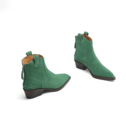 New Trend 2026 Spring Autumn Cow Suede Women Western Boots Black Brown Khaki Chocolate Green Burgundy Pointed Toe Ankle Boots