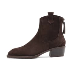 SmallHut New Trend Autumn Cow Suede Women Western Boots Gray Black Brown Khaki Chocolate Green Burgundy Pointed Toe Ankle Boots