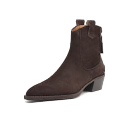 SmallHut New Trend Autumn Cow Suede Women Western Boots Gray Black Brown Khaki Chocolate Green Burgundy Pointed Toe Ankle Boots