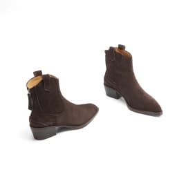 SmallHut New Trend Autumn Cow Suede Women Western Boots Gray Black Brown Khaki Chocolate Green Burgundy Pointed Toe Ankle Boots