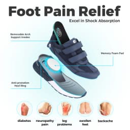 FitVille Wide Walking Shoes Hook Loop Orthopedic Man Casual Sneakers for Swollen Feet Neuropathy Comfort Sport Shoes for Men